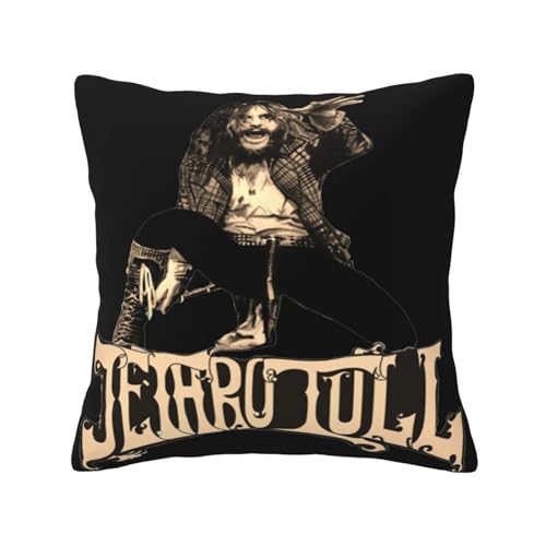 KAINSTIS Tull Rock Band Jethro Büro Rückenstützenschoner Innenraumentzückende Kissenbezüge Sofa Rückenstützenschoner Mehrfarbig 50 x 50 cm von KAINSTIS