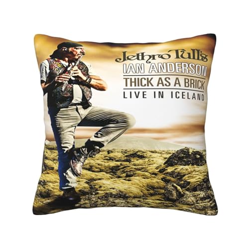 KAINSTIS Tull Rock Band Jethro Büro Rückenstützenschoner Innenraumentzückende Kissenbezüge Sofa Rückenstützenschoner Mehrfarbig 50 x 50 cm von KAINSTIS