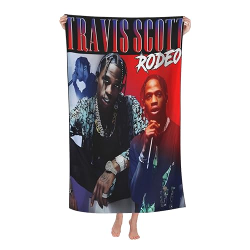 Scott Rapper Music Travis Outdoor Badetuch Superfeinstes Mikrofaser-Absaugtuch fürs Schwimmen am Strand Strandtuch für Ausflüge und Picknicks von KAINSTIS