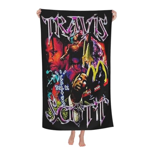 Scott Rapper Music Travis Outdoor Badetuch Superfeinstes Mikrofaser-Absaugtuch fürs Schwimmen am Strand Strandtuch für Ausflüge und Picknicks von KAINSTIS
