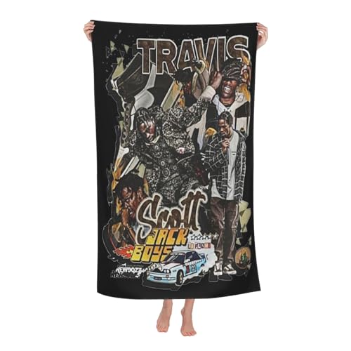 Scott Rapper Music Travis Outdoor Badetuch Superfeinstes Mikrofaser-Absaugtuch fürs Schwimmen am Strand Strandtuch für Ausflüge und Picknicks von KAINSTIS