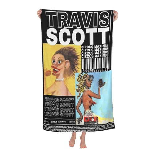 Scott Rapper Music Travis Outdoor Badetuch Superfeinstes Mikrofaser-Absaugtuch fürs Schwimmen am Strand Strandtuch für Ausflüge und Picknicks von KAINSTIS