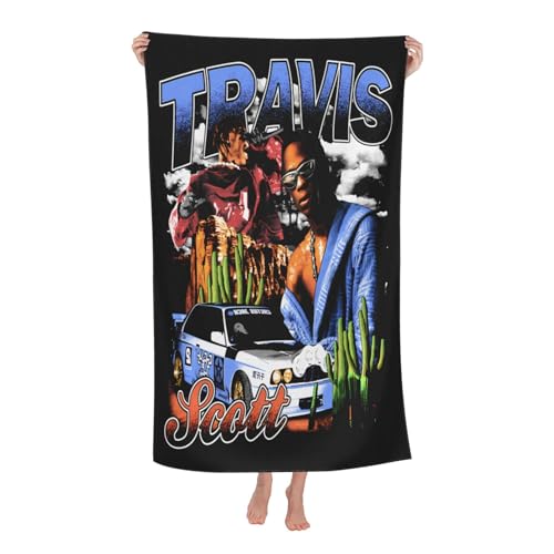 Scott Rapper Music Travis Outdoor Badetuch Superfeinstes Mikrofaser-Absaugtuch fürs Schwimmen am Strand Strandtuch für Ausflüge und Picknicks von KAINSTIS
