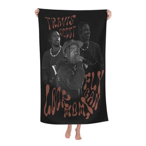Scott Rapper Music Travis Outdoor Badetuch Superfeinstes Mikrofaser-Absaugtuch fürs Schwimmen am Strand Strandtuch für Ausflüge und Picknicks von KAINSTIS