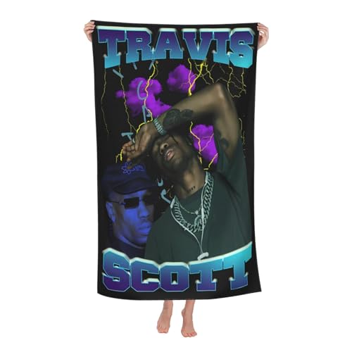 Scott Rapper Music Travis Outdoor Badetuch Superfeinstes Mikrofaser-Absaugtuch fürs Schwimmen am Strand Strandtuch für Ausflüge und Picknicks von KAINSTIS
