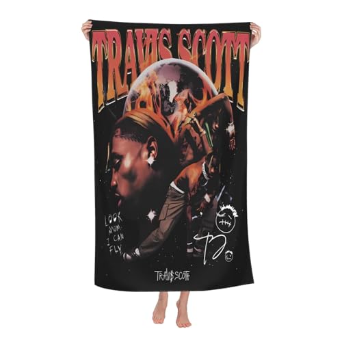Travis Rapper Scott Outdoor Badetuch Superfeinstes Mikrofaser-Absaugtuch fürs Schwimmen am Strand Strandtuch für Ausflüge und Picknicks von KAINSTIS