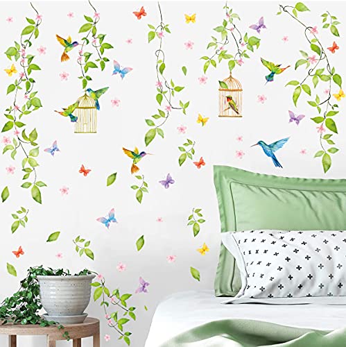 KAIRNE 108 Stück Grüne Blätter Wandtattoo,Modern Wandaufkleber Wohnzimmer,Grüne Pflanze Wandtattoo,Abnehmbar Hängende Rebe Wandbild,Blumen Wandsticker Vogel Aufkleber für Fenster Schlafzimmer Wanddeko KAIRNE 108 Stück Grüne Blätter Wandtattoo,Modern Wandaufkleber Wohnzimmer,Grüne Pflanze Wandtattoo,Abnehmbar Hängende Rebe Wandbild,Blumen Wandsticker Vogel Aufkleber für Fenster Schlafzimmer Wanddeko von KAIRNE