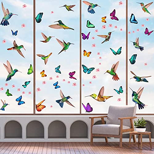 KAIRNE 121 Stück Bunt Vogel Fenstersticker,Fensteraufkleber Kolibri,Fensterbilder Schmetterlinge,Blumen Schmetterlinge Wandtattoo für Wohnzimmer,Anti-Kollision Aufkleber Selbstklebend Frühling Deko KAIRNE 121 Stück Bunt Vogel Fenstersticker,Fensteraufkleber Kolibri,Fensterbilder Schmetterlinge,Blumen Schmetterlinge Wandtattoo für Wohnzimmer,Anti-Kollision Aufkleber Selbstklebend Frühling Deko von KAIRNE