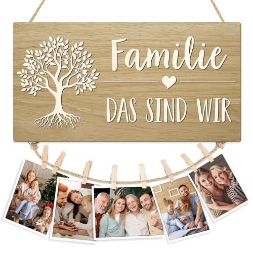 KAIRNE Familie Holzschild mit Spruch,Familie Geschenk,Mama und Papa Geburtstagsgeschenk,DIY Familie Das Sind Wir Wand Deko für Wohnzimmer Schlafzimmer Personalisierte Geschenke für Familienmitglied KAIRNE Familie Holzschild mit Spruch,Familie Geschenk,Mama und Papa Geburtstagsgeschenk,DIY Familie Das Sind Wir Wand Deko für Wohnzimmer Schlafzimmer Personalisierte Geschenke für Familienmitglied von KAIRNE