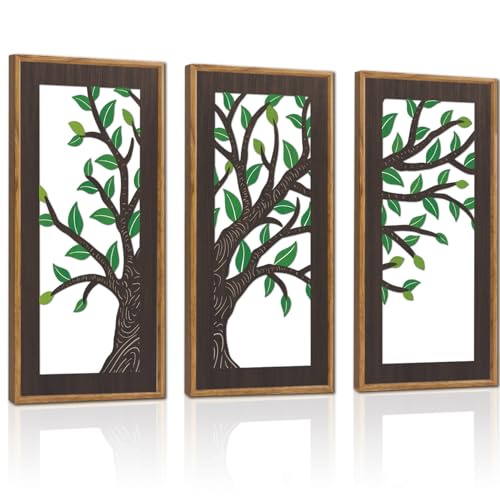 KAIRNE Gerahmte Wandkunst aus Holz mit Baumzweig, 40,6 x 20,3 cm, abstrakter Baum des Lebens, hohles Kunstwerk, rustikale Birkengrüne Blätter, Holzdekoration, moderne Baum-Dekoration für Wohnzimmer KAIRNE Gerahmte Wandkunst aus Holz mit Baumzweig, 40,6 x 20,3 cm, abstrakter Baum des Lebens, hohles Kunstwerk, rustikale Birkengrüne Blätter, Holzdekoration, moderne Baum-Dekoration für Wohnzimmer von KAIRNE