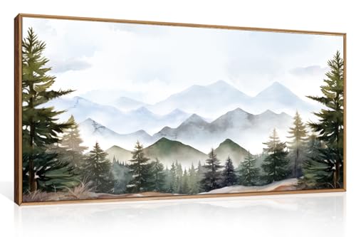 KAIRNE Gerahmtes Berg-Leinwandkunst-Set, Nebelwald, Wanddekoration, grüne Kiefer, Wandmalerei, Naturbreite, Landschaft, Kunstdruck für Wohnzimmer, Schlafzimmer, Arbeitszimmer, Galerie – große Größe KAIRNE Gerahmtes Berg-Leinwandkunst-Set, Nebelwald, Wanddekoration, grüne Kiefer, Wandmalerei, Naturbreite, Landschaft, Kunstdruck für Wohnzimmer, Schlafzimmer, Arbeitszimmer, Galerie – große Größe von KAIRNE