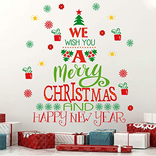 KAIRNE Weihnachtsfenster Aufkleber,Weihnachten Schaufenster Deko,Weihnachtsbaum Stickers,Neujahr Schneeflocke Fensterdeko PVC Abnehmbar Weihnachts Fensterbilder für Vitrinen Glas Zuhause Wandtattoo KAIRNE Weihnachtsfenster Aufkleber,Weihnachten Schaufenster Deko,Weihnachtsbaum Stickers,Neujahr Schneeflocke Fensterdeko PVC Abnehmbar Weihnachts Fensterbilder für Vitrinen Glas Zuhause Wandtattoo von KAIRNE