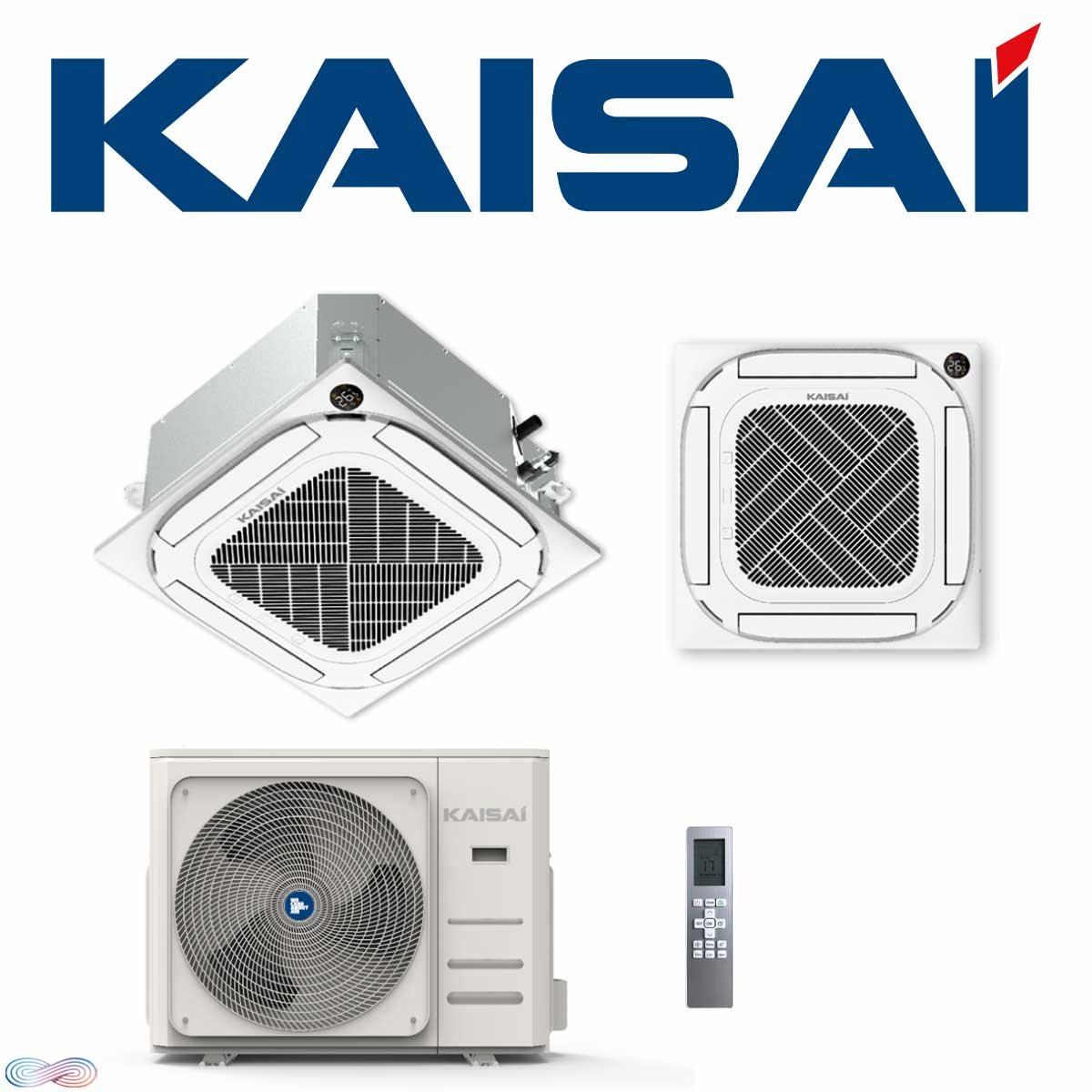 KAISAI Klimaanlage SET KOMPAKT mit Deckenkassette 5,3 kW für 1... von KAISAI