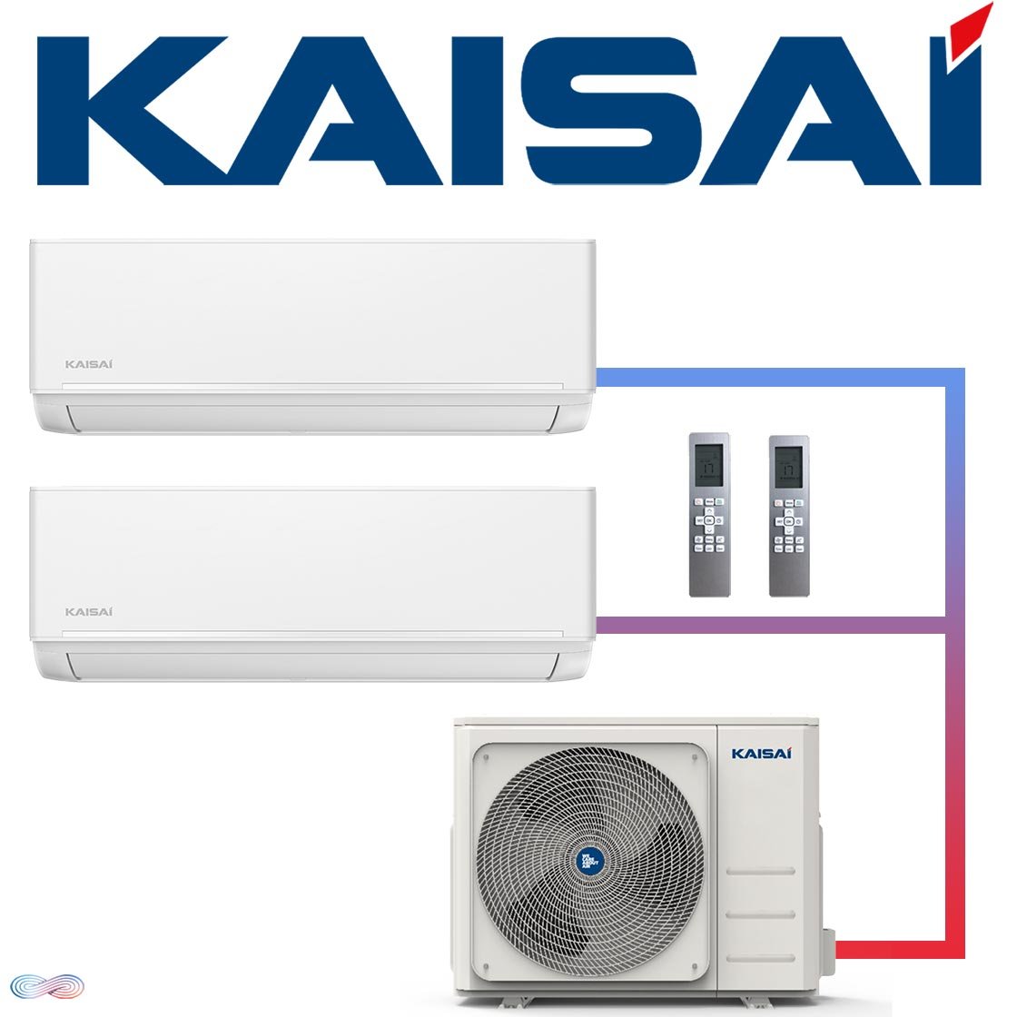 Kaisai ICE Set 2× 3,5 kW Wandgerät + 5,3 kW Außengerät | White"" von KAISAI