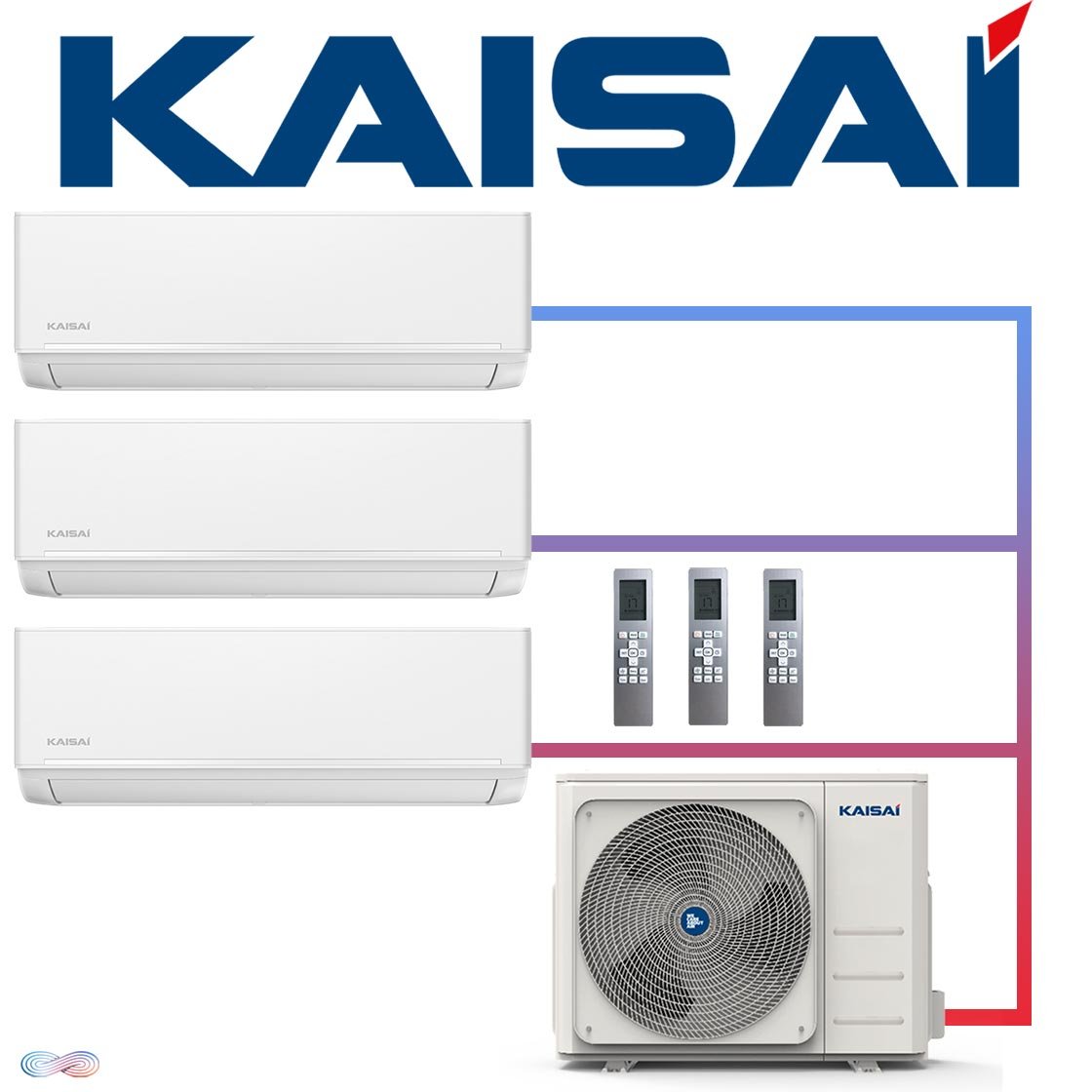 Kaisai ICE Set 3× 2,6 kW Wandgerät + 7,9 kW Außengerät | Weiß"" von KAISAI