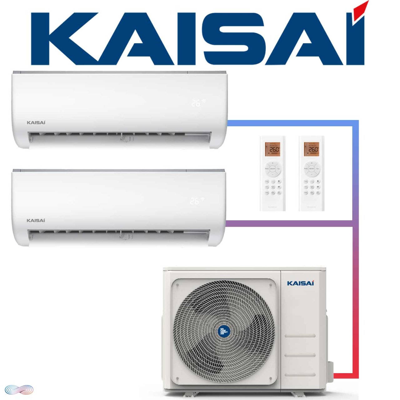 Kaisai ONE+ Multisplit Set 5,3 kW | 2× 2,5 kW KRX-09PEGI +... von KAISAI