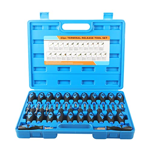23-tlg Terminal Removal Tool Kit,Entriegelungswerkzeug KFZ Stecker Auspinnwerkzeug KFZ Set mit Robustem Transportkoffer von KAISAL
