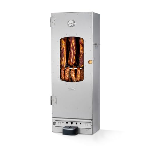 KAISER COMPANY '100' Hochwertiger Elektrischer Räucherofen/Räucherschrank aus Edelstahl I Tragbarer Smoker 110 cm I Passen bis zu 15kg Fleisch I 2000W I mit Zubehör I NICHTROSTEND von KAISER