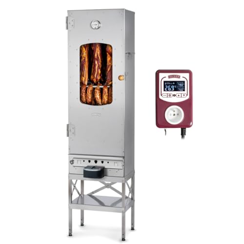 KAISER COMPANY Set '100' Hochwertiger Elektrischer Räucherofen/Räucherschrank aus Edelstah mit Heiß- und Kaltrauchgenerator, Tragbarem Edelstahl Basis und Reinigerl I2000WI mit Zubehör I NICHTROSTEND von KAISER