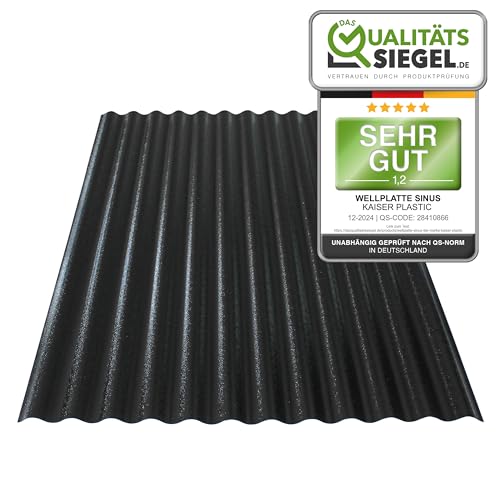 KAISER plastic® 5er Set Wellplatte | Xtra Strong (PC) | C-Struktur und schwarz | 1,2mm Stärke | Sinus 76/18 | 90 x 117 cm | Made In Germany von KAISER PLASTIC