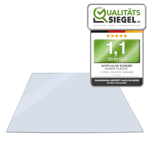 KAISER plastic® Acrylglas Scheibe | 2 mm Stärke | glasklar und transparent | UV beständig | verschiedenen Größen (400 x 600 mm - 2mm) von KAISER PLASTIC