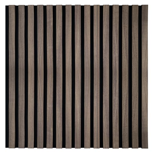 KAISER plastic® Akustikpaneele | Farbe: Eiche dunkelbraun | Wandpaneele in verschiedenen Formaten | Lamellenwand aus Holzfunier und Filz | moderne Wandverkleidung (60 x 60 cm - 1STK.) von KAISER PLASTIC