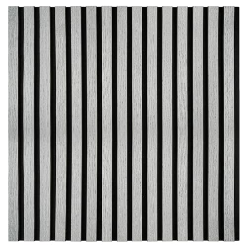 KAISER plastic® Akustikpaneele | Farbe: Eiche hellgrau | Wandpaneele in verschiedenen Formaten | Lamellenwand aus Holzfunier und Filz | moderne Wandverkleidung (60 x 60 cm - 1STK.) von KAISER PLASTIC