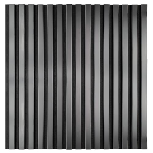 KAISER plastic® Akustikpaneele | Farbe: schwarz | Wandpaneele in verschiedenen Formaten | Lamellenwand in Pastellfarbe | moderne Wandverkleidung (60 x 60 cm - 4STK.) von KAISER PLASTIC