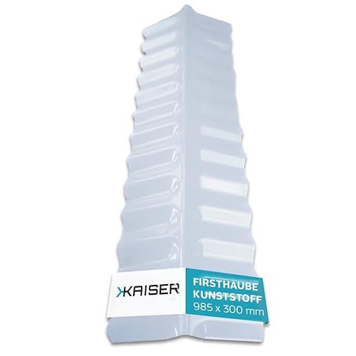 KAISER plastic® Firsthaube Klar | Wellplatten Dach Abdeckung, Welldach Kunststoff | Dachplatten wetterfest | Überdachung | Sinus 76/18 – 30 x 98,5 cm | 1 Stk. von KAISER PLASTIC