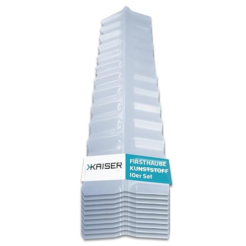 KAISER plastic® Firsthaube Klar | Wellplatten Dach Abdeckung, Welldach Kunststoff | Dachplatten wetterfest | Überdachung | Sinus 76/18 – 30 x 98,5 cm | 10 Stk. von KAISER PLASTIC
