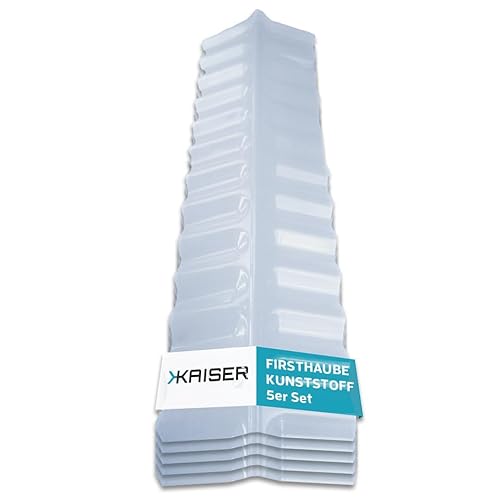 KAISER plastic® Firsthaube Klar | Wellplatten Dach Abdeckung, Welldach Kunststoff | Dachplatten wetterfest | Überdachung | Sinus 76/18 – 30 x 98,5 cm | 5 Stk. von KAISER PLASTIC