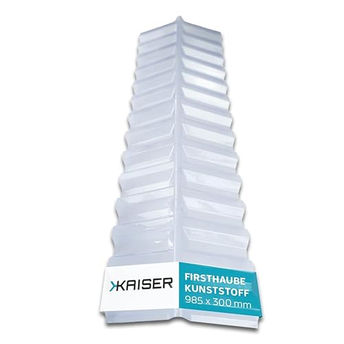 KAISER plastic® Firsthaube Klar | Wellplatten Dach Abdeckung, Welldach Kunststoff | Dachplatten wetterfest | Überdachung | Trapez 76/18 – 30 x 98,5 cm | 1 Stk. von KAISER PLASTIC