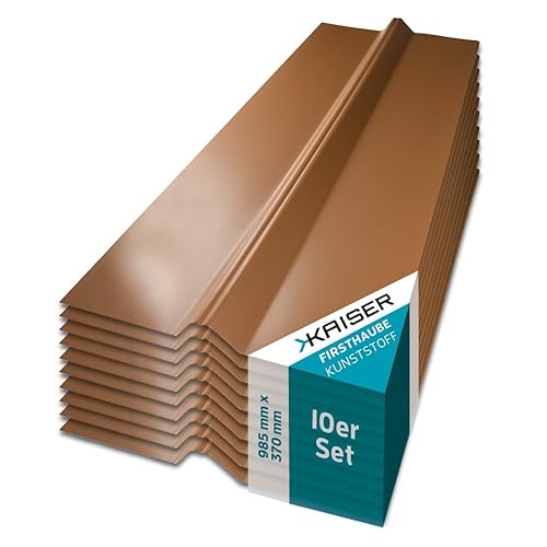 KAISER plastic® Firsthaube Kupfer | Wellplatten Dach Abdeckung, Welldach Kunststoff | Dachplatten wetterfest | Überdachung | Trapez und Sinus 76/18 – 37 x 98,5 cm | 10 Stk. von KAISER PLASTIC