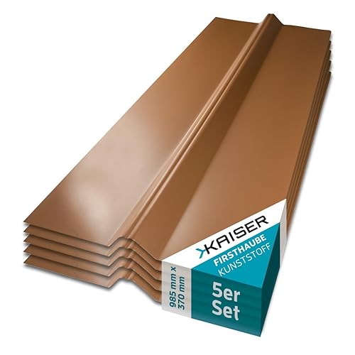 KAISER plastic® Firsthaube Kupfer | Wellplatten Dach Abdeckung, Welldach Kunststoff | Dachplatten wetterfest | Überdachung | Trapez und Sinus 76/18 – 37 x 98,5 cm | 5 Stk. von KAISER PLASTIC