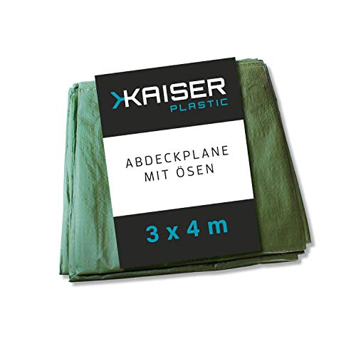 KAISER PLASTIC® Gewebeplane | Xtra Strong | 3 x 4 m | Schutzplane | Abdeckplane | grün und reißfest von KAISER PLASTIC