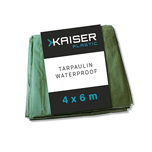 KAISER PLASTIC® Gewebeplane | Xtra Strong | 4 x 6 m | Schutzplane | Abdeckplane | grün und reißfest von KAISER PLASTIC