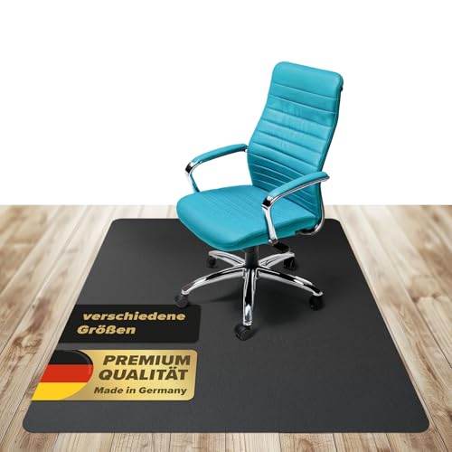 Kaiser Bodenschutzmatte schwarz Bürostuhl Unterlage Verschiedene Größen - Unterlage Schreibtischstuhl schwarz - Schutzmatte Bürostuhl rutschfest - Stuhlunterlage Made in Germany (74 x 120 cm) von KAISER PLASTIC
