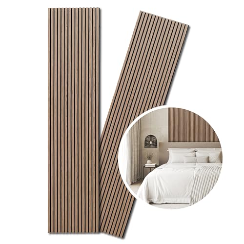 Kaiser plastic® Akustikpaneele | Farbe: Walnuss | Wandpaneele in verschiedenen Formaten | Lamellenwand aus Holzfunier und Filz | moderne Wandverkleidung (240 x 40 cm - 2 Stk.) von KAISER PLASTIC