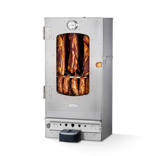 KAISER COMPANY '50' Hochwertiger Elektrischer Räucherofen/Räucherschrank aus Edelstahl I Tragbarer Smoker 80 cm I Perfekt zum Räuchern I Passen bis zu 10kg Fleisch I 2000W I mit Zubehör I NICHTROSTEND von KAISER