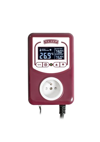 KAISER COMPANY Digitaler Thermostat für Räucheröfen – präzise Temperatursteuerung 15–130 °C, Kalibrierung, LED-Display, für kaltes/warmes/heißes Räuchern, einfache Installation von KAISER