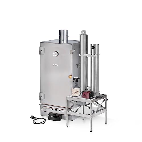 KAISER COMPANY SMOKEMEISTER '80' Hochwertiger Elektrischer Räucherofen aus Edelstahl I Tragbarer Smoker 86 cm I Ideal zum Räuchern I 12kg Fleisch I 2000W I mit Zubehör I EDELSTAHL I 5 Jahre Garantie von KAISER