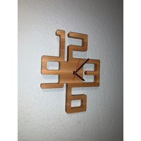 Neu Moderne Wanduhr Buche Holz Massiv Handgefertigt von KAISEROriginalDesign