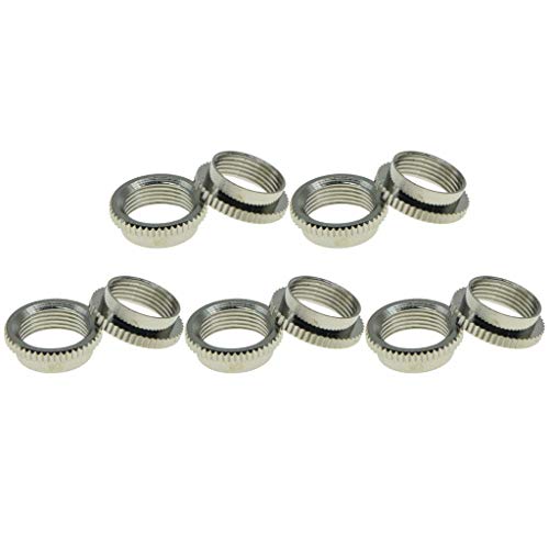 KAISH 10 x Messing-Metrische M12 Gitarren-Kippschalter, tiefe versenkte Mutter für Epiphone Les Paul, Import-Kippschalter, Nickel von KAISH