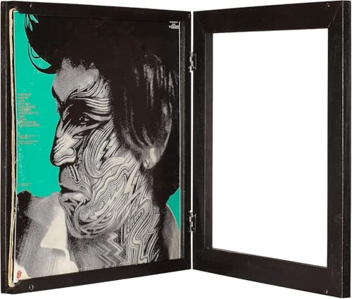 KAIU Schallplattenrahmen aus Massivholz – 12-Zoll LP Rahmen mit Acrylglas, seitlicher Wechselmechanismus – Vinyl Album Präsentation, Wandaufhängung, Deko Bilderrahmen - Schwarz von KAIU