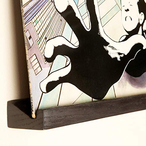 KAIU Vinyl Schallplatten Wandhalterung | Schallplattenständer mit Einfacher Installation | Massiver Eiche | Schallplatten Deko| Vinyl Aufbewahrung – Schwarz von KAIU