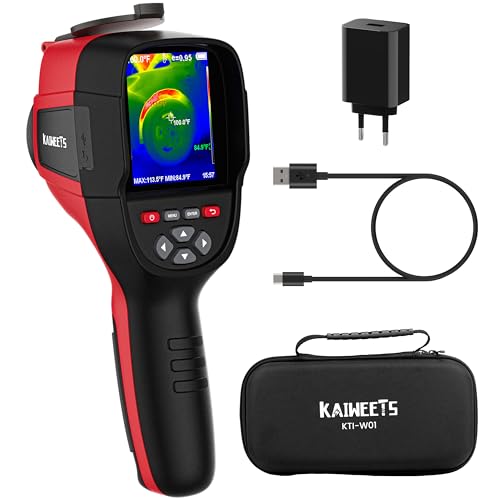 Wärmebildkamera, KAIWEETS Infrarotkamera mit 256x192 Auflösung, Bildwiederholfrequenz 25 Hz, unterstützt Infrarot/Sichtbares Licht/Dual-Licht-Fusion drei Modi, -20°C~550°C Thermokamera mit PC-Analyse von KAIWEETS