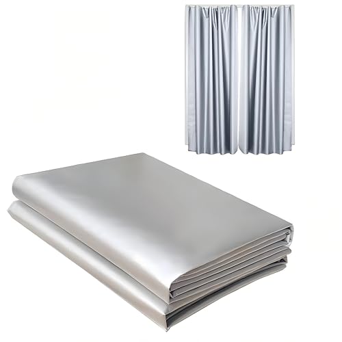 KAIWEYBOBO 100% Verdunkelungsvorhänge Fensterblenden mit Vorhang Track selbstklebend, Vollschattierung Jalousie für Fenster, doppelte Silberbeschichtung Blackout Oxford Stoff (0.8 * 1.4m) von KAIWEYBOBO