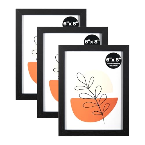 KAIWIN Bilderrahmen 15 x 20 cm 3er-Set, Fotorahmen mit Acrylglas, Horizontal oder Vertikal für Wandbehänge oder Tischdekoration, Schwarz von KAIWIN