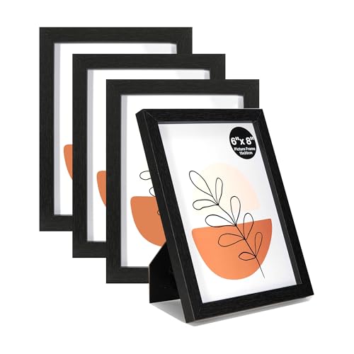 KAIWIN Bilderrahmen 15x20cm 4er-Set, Fotorahmen mit Acrylglas, Horizontal oder Vertikal für Wandbehänge oder Tischdekoration, Schwarz KAIWIN Bilderrahmen 15x20cm 4er-Set, Fotorahmen mit Acrylglas, Horizontal oder Vertikal für Wandbehänge oder Tischdekoration, Schwarz von KAIWIN