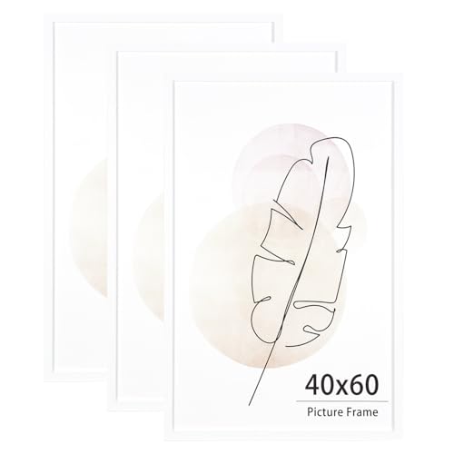 KAIWIN Bilderrahmen für Wand und Schreibtisch, Weiß, 40 x 60 cm, 3 Stück Holzrrahmen mit Passepartout zum aufhängen Benutzt für Wohnzimmer, Schlafzimmer, Arbeitszimmer KAIWIN Bilderrahmen für Wand und Schreibtisch, Weiß, 40 x 60 cm, 3 Stück Holzrrahmen mit Passepartout zum aufhängen Benutzt für Wohnzimmer, Schlafzimmer, Arbeitszimmer von KAIWIN